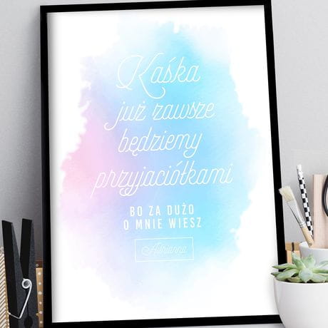 Plakat personalizowany 31x41 cm MIESZNY PREZENT DLA PRZYJACIӣKI