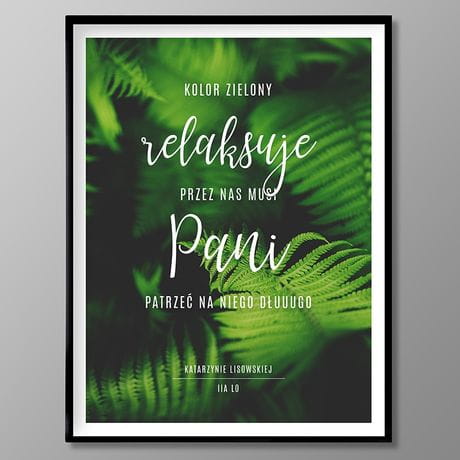 Plakat personalizowany 31x41 cm PREZENT DLA NAUCZYCIELKI