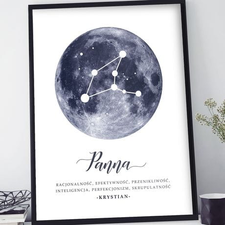 Plakat w ramie personalizowany ZNAK ZODIAKU panna