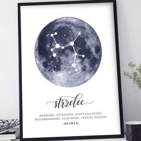 Plakat w ramie personalizowany ZNAK ZODIAKU strzelec