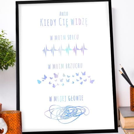 Plakat holograficzny GDY CIĘ WIDZĘ prezent na rocznicę związku