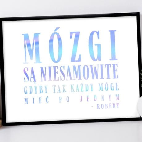 Plakat holo z uszlachetnieniem MZGI mieszny prezent