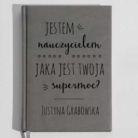 Planer nauczyciela szary SUPERMOC prezent na koniec roku szkolnego