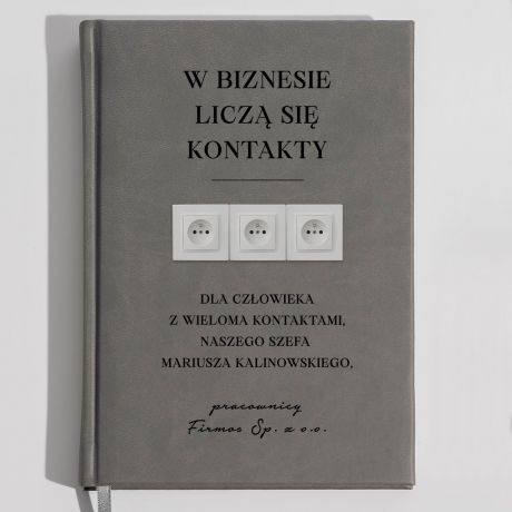 Planner biznesowy dla szefa LICZ SI KONTAKTY szary