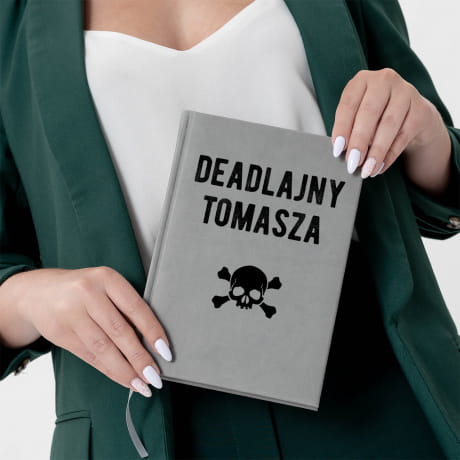 Planner bez dat szary DEADLAJN prezent dla kolegi z pracy