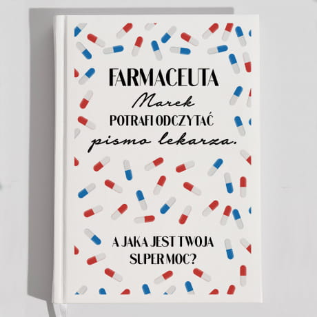 Planner ksikowy personalizowany PREZENT DLA FARMACEUTY biay