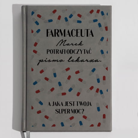 Planner ksikowy personalizowany PREZENT DLA FARMACEUTY szary