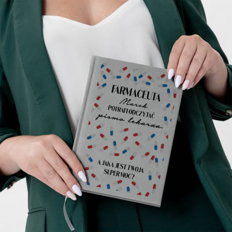 Planner ksikowy personalizowany PREZENT DLA FARMACEUTY szary