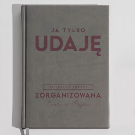 Personalizowany planner MIESZNY PREZENT DLA KOBIETY szary