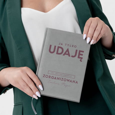 Personalizowany planner MIESZNY PREZENT DLA KOBIETY szary