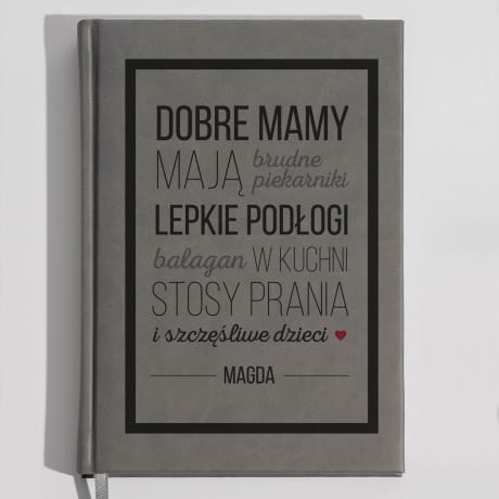 Planner ksikowy szary SZCZʦLIWE DZIECI prezent dla mamy na urodziny