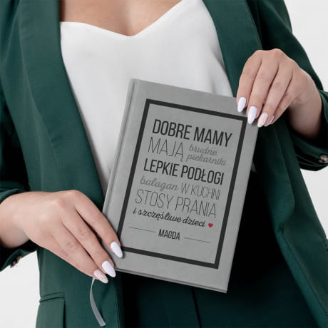 Planner ksikowy szary SZCZʦLIWE DZIECI prezent dla mamy na urodziny