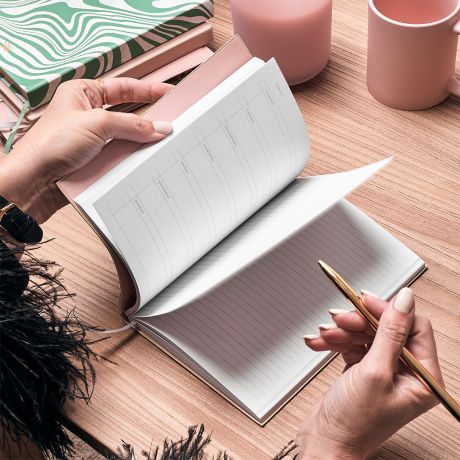 Planner z dugopisem ZAPISANE W GWIAZDACH prezent dla kobiety notes skrzany prezent dla zodiakary