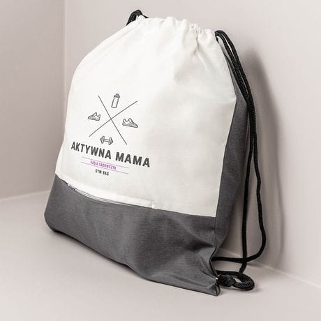 Plecak worek personalizowany AKTYWNA MAMA prezent dla młodej mamy