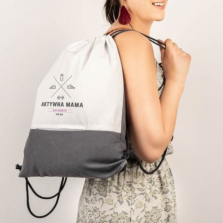 Plecak worek personalizowany AKTYWNA MAMA prezent dla modej mamy