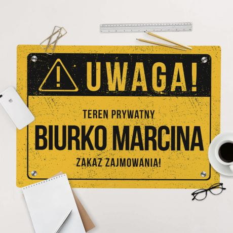 Podkadka na biurko TEREN PRYWATNY personalizowana