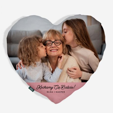 Poduszka serce PREZENT DLA BABCI ze zdj�ciem
