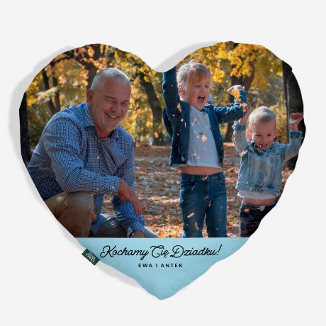 Poduszka w kszta�cie serca ze zdj�ciem PREZENT DLA DZIADKA od wnuk�w