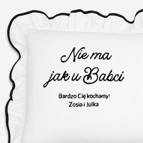 Poduszka z falbank� NIE MA JAK U BABCI prezent dla babci