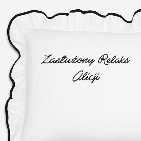 Poduszka z haftem ZASUONY RELAKS prezent dla kobiety prezent na dzie kobiet personalizowana poduszka