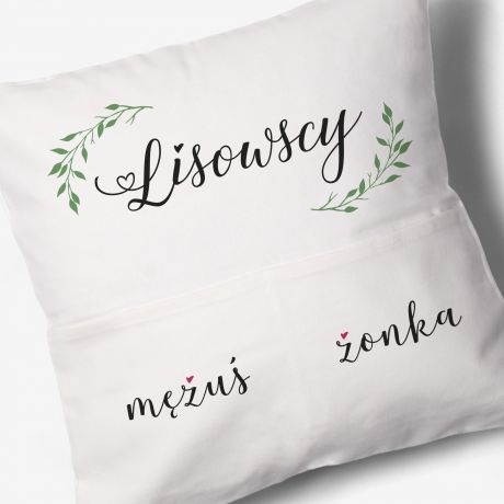 Poduszka z kieszeniami FAJNY PREZENT NA LUB