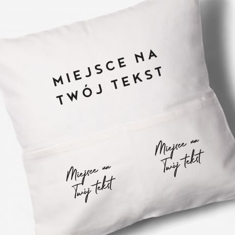 Poduszka z kieszeniami i wasnym nadrukiem TWJ TEKST