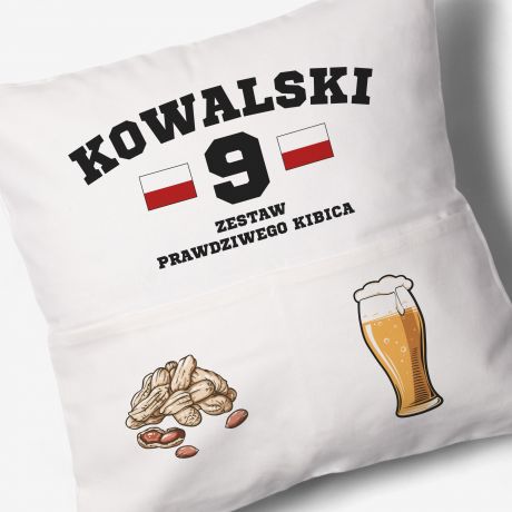 Poduszka z kieszeniami PREZENT DLA KIBICA