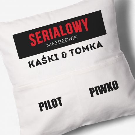 Poduszka z kieszeniami PREZENT DLA SERIALOMANIAKA