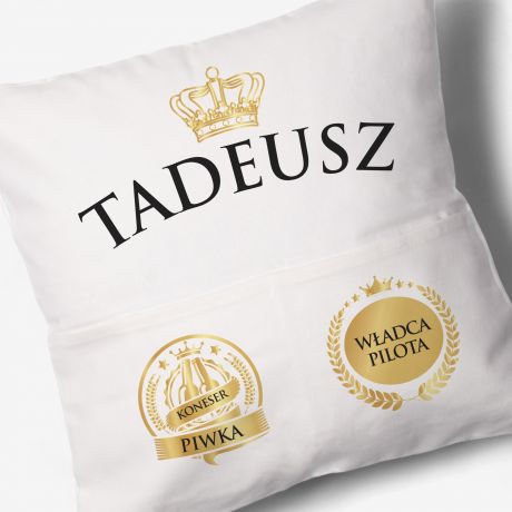 Poduszka z kieszeniami PREZENT DLA TATY