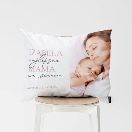 Personalizowana poduszka z napisem NAJLEPSZA MAMA NA WIECIE