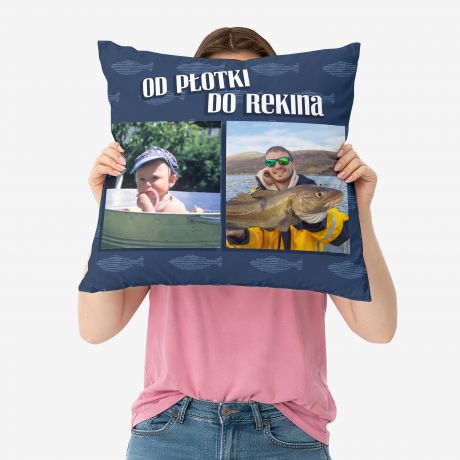 Poduszka ze zdj�ciem OD P�OTKI DO REKINA prezent dla w�dkarza na urodziny