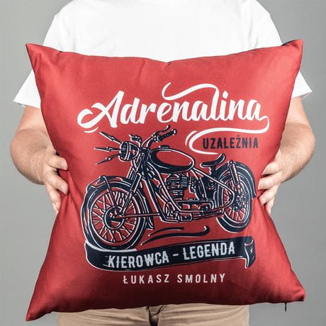 Poduszka z nadrukiem ADRENALINA prezent dla kumpla