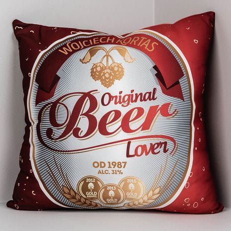 Poduszka z imieniem dla chopaka BEER LOVER poduszka dla chopaka prezent dla chopaka