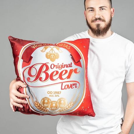 Poduszka z imieniem dla chopaka BEER LOVER poduszka dla chopaka prezent dla chopaka