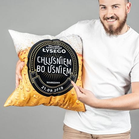 Poduszka PIWKO prezent dla piwosza 50 x 50 cm poduszka piwo prezent na wieczr kawalerski