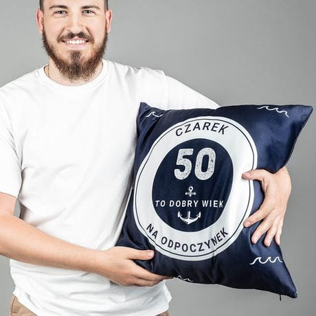 Poduszka KOTWICA prezent na 50 urodziny