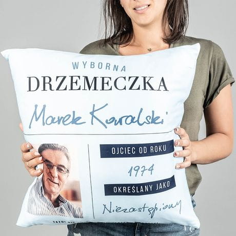 Poduszka POCZTWKA prezent na urodziny taty