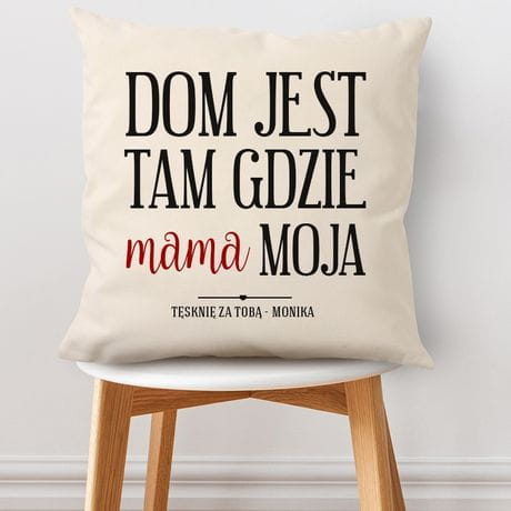 Poduszka z nadrukiem WYJTKOWY PREZENT NA DZIE MAMY