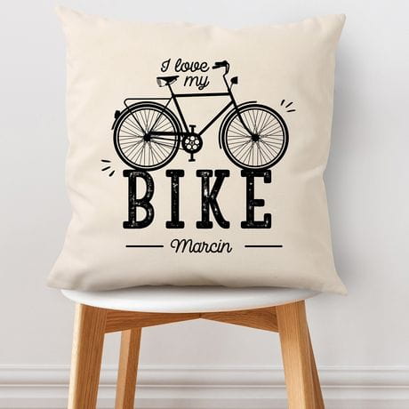 Poduszka z rowerem I LOVE MY BIKE prezent dla rowerzystki