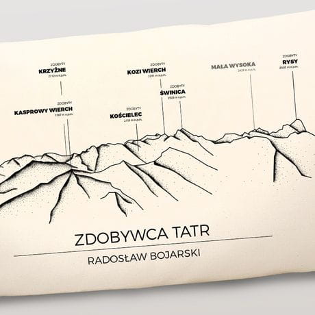 Poduszka z nadrukiem TATRY prezent dla mionika gr