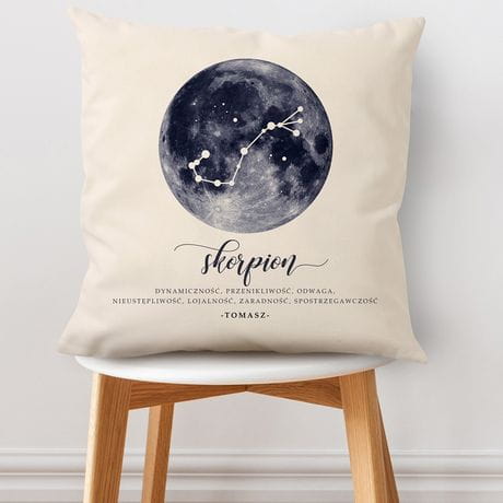 Poduszka z nadrukiem PREZENT ZE ZNAKIEM ZODIAKU skorpion