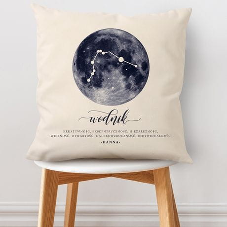 Poduszka z nadrukiem ZNAK ZODIAKU wodnik