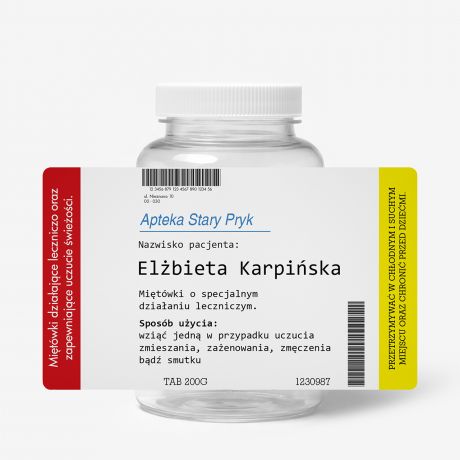 Zestaw cukierki mi�towe z etykiet� do naklejenia MISJA: U�MIECH �mieszny prezent na urodziny, fajny prezent na urodziny