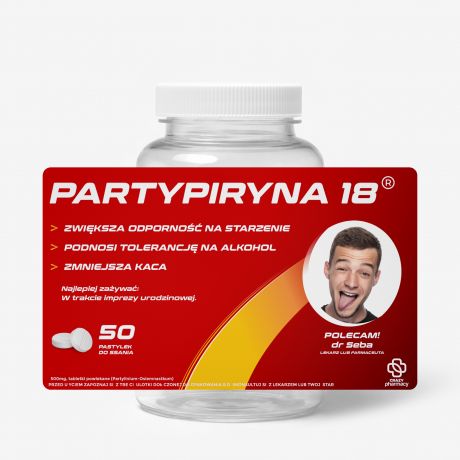 Pojemnik na cukierki z personalizowan� etykiet� PARTY �mieszny upominek urodzinowy prezent na urodziny