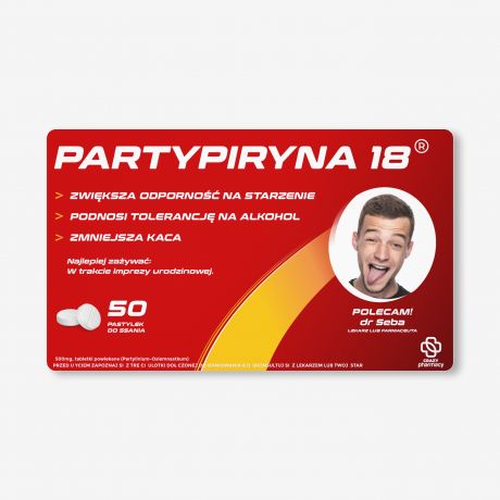 Pojemnik na cukierki z personalizowan� etykiet� PARTY �mieszny upominek urodzinowy prezent na urodziny