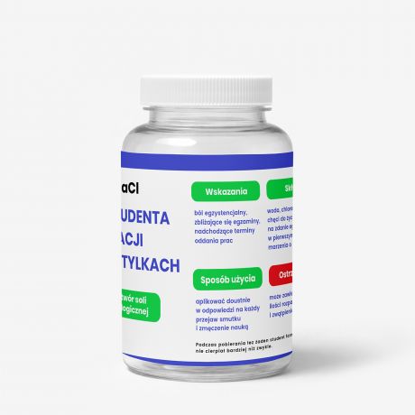 Pojemnik na cukierki z personalizowan� etykiet� PREZENT DLA STUDENTA FARMACJI �mieszny prezent