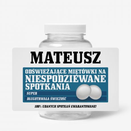Pojemnik na cukierki z personalizowana etykiet� UPOMINEK DLA SINGLA prezent dla singla
