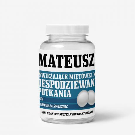 Pojemnik na cukierki z personalizowana etykiet� UPOMINEK DLA SINGLA prezent dla singla