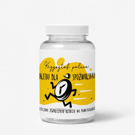 Zestaw cukierk�w mi�towych z etykiet� do personalizacji PREZENT DLA SPӬNIALSKICH cukierki mi�towe