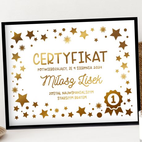Pozacany certyfikat PREZENT DLA STARSZEGO BRATA
